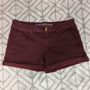 AE Maroon Twill Shorts